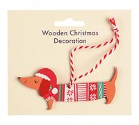 Rex London Sausage Dog Christmas Decoration, 10 cm x 0.3 cm x 4.5 cm