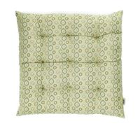 Rex London Seat pad cushion (37x37cm) - Green blockprint | cotton, polyester filling. soft , green
