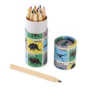 Rex London Set of 12 Colouring Pencils In a Tube - Choice of Design (Dinosaur)