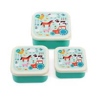 Rex London Snack boxes (set of 3), kids snack box, Farmyard | kids snack box, toddler lunch box, snack boxes for kids, reusable bento container, school meal carrier, plastic divided tray