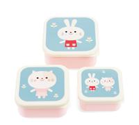 Rex London Snack boxes (set of 3), kids snack box, Lottie and Friends | kids snack box, toddler lunch box, snack boxes for kids, reusable bento container, school meal carrier, plastic divided tray