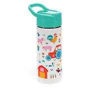 Rex London Stainless steel bottle with push button lid 500ml - Farmyard wat