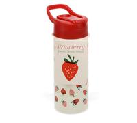 Rex London Stainless steel bottle with push button lid 500ml - Little Strawberry