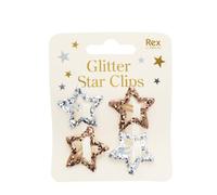 Rex London Star hair clips (set of 4) - Gold and silver glitter
