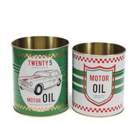 Rex London Storage Tin Set - Snack Tin Can Storage | Vintage Storage Tins | Retro Kitchen Accessories Decorative Tin | Tin Storage for Kitchen | Retro Decor Vintage Tin | Stackable Metal Tins
