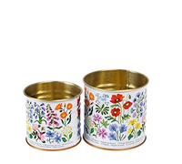 Rex London Storage Tin Set - Snack Tin Can Storage | Vintage Storage Tins | Retro Kitchen Accessories Decorative Tin | Tin Storage for Kitchen | Retro Decor Vintage Tin | Stackable Metal Tins