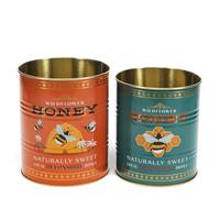 Rex London Storage Tin Set - Snack Tin Can Storage | Vintage Storage Tins | Retro Kitchen Accessories Decorative Tin | Tin Storage for Kitchen | Retro Decor Vintage Tin | Stackable Metal Tins