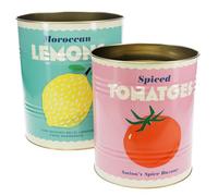 Rex London Storage Tin Set - Snack Tin Can Storage | Vintage Storage Tins | Retro Kitchen Accessories Decorative Tin | Tin Storage for Kitchen | Retro Decor Vintage Tin | Stackable Metal Tins