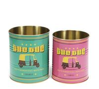 Rex London Storage Tin Set - Snack Tin Can Storage | Vintage Storage Tins | Retro Kitchen Accessories Decorative Tin | Tin Storage for Kitchen | Retro Decor Vintage Tin | Stackable Metal Tins
