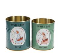Rex London Storage Tin Set - Snack Tin Can Storage | Vintage Storage Tins | Retro Kitchen Accessories Decorative Tin | Tin Storage for Kitchen | Retro Decor Vintage Tin | Stackable Metal Tins