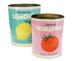 Rex London Storage Tin Set - Snack Tin Can Storage | Vintage Storage Tins | Retro Kitchen Accessories Decorative Tin | Tin Storage for Kitchen | Retro Decor Vintage Tin | Stackable Metal Tins