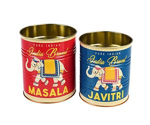 Rex London Storage Tin Set - Snack Tin Can Storage | Vintage Storage Tins | Retro Kitchen Accessories Decorative Tin | Tin Storage for Kitchen | Retro Decor Vintage Tin | Stackable Metal Tins