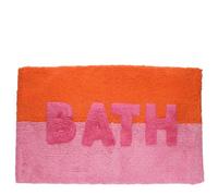 Rex London Tufted cotton bath mat - 'BATH' orange and pink