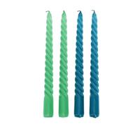 Rex London Twisted Candles - Green and Blue Tall Candles Tapered