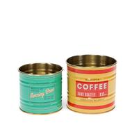 Rex London Vintage Coffee Storage Tins Set of 2 - Retro Storage Tins, Mini