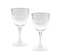 Rex London Vintage Etched Wine Glasses 250ml (Set of 2) - Clear