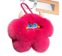 Rex Rabbit Keychain - Imitation Skin, Hairy Design | Piecho Key Ring for Wallets and Backpacks, Fashion Pendant Ornament, Cute and Elegant Accessory for Everyday Use, Red (watermelon red), Siehe