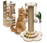 Rex & Roxy 45Cm Cat Scratching Post With Natural Sisal - Sturdy Cat Scratcher For Indoor Cats