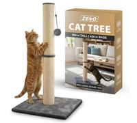 Rex & Roxy 80Cm Cat Scratching Post - Tall Sisal Scratch Pole For Indoor Cats - Plush Base Cat Tower With Hanging Toy