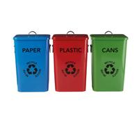 Rex Set Of 3 Recycle Logo Bins