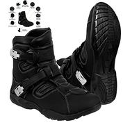 Rex Spors Motorbike Boots Racing Stylist Short Ankle Boot Motorcycle Off Road Touring Shoes Waterproof Armoured for Mens Boys (Black, Numeric_8)