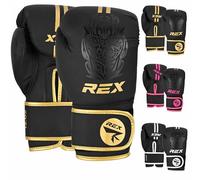 Rex Sports Boxing gloves, Training gloves, Heavy duty punching gloves Boxing Gloves for punching bags and sparring training kids and adult size 2 OZ to 16 OZ (GOLD/BLACK, 10 OZ)