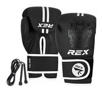 Rex Sports Boxing gloves with FREE Skipping Rope, Training gloves, Heavy duty punching gloves Boxing Gloves for punching bags & sparring training kids & adult size 2 OZ to 16 OZ (WHITE/BLACK, 8 OZ)