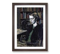 Rex Whistler Miss Juliet Henley Framed Print | A2 Walnut Framed Wall Art | Ready to Hang | Modern Nature Picture | Living Room Bedroom Lounge Office