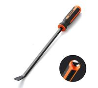 REXBETI 16 Inch Pry Bar Set Thicker Strike Cap Handle, Black Orange, Comfortable Non-Slip Double Angled Tip Handled