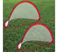 Rexco 2 x 6Ft Pop Up Football Nets Portable Folding Soccer Goal Post Set in Red Rexco Red