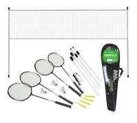 Rexco Badminton Set 4 Player Rackets Shuttlecocks Heavy Duty Poles Net Bag Garden Game