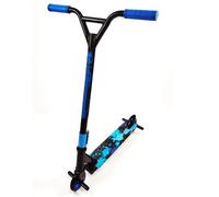 Rexco Blue Stunt Scooter Kids Adults Fixed Bar Pro Push Kick 360 Degree Wheel Trick Street
