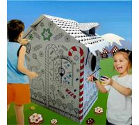Eurotrade W Ltd New Large Colour Your Own Gingerbread House Childrens Playhouse Kids Cardboard Wendy Tent Art