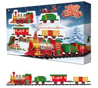 Rexco Deluxe Train Set Around Christmas Tree Track Carriage For Under Tree Railway Line Toy Lights Sound Musical Battery Operated Party Decor Xmas Gift