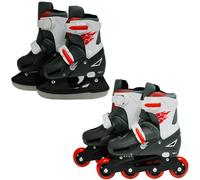 Rexco Men's Boys Red 2in1 Adjustable Inline Skates Ice Skating Set Small 9-12 (27-30 EU) Rexco Red One Size