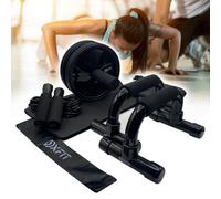 Rexco Oxfit 4In1 Home Gym Equipment Kit Ab Roller Push Up Bars Jump Rope Bands Workout Set