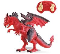 Rexco Large Red Radio Remote Control Dinosaur Infrared RC T-Rex Dragon Walking Fire Breathing Effect Toy Childrens Kids Xmas Gift