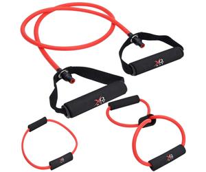 Rexco Resistance Band Tubes Expander Home Gym Set in Red Rexco Red