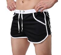 Rexcyril Men's Running Workout Bodybuilding Gym Shorts Athletic Sports Casual Short Pants, Black, Large