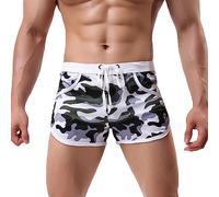 Rexcyril Men's Running Workout Bodybuilding Gym Shorts Athletic Sports Casual Short Pants, Camo White, Medium