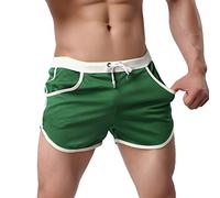 Rexcyril Men's Running Workout Bodybuilding Gym Shorts Athletic Sports Casual Short Pants, Green, Small