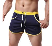 Rexcyril Men's Running Workout Bodybuilding Gym Shorts Athletic Sports Casual Short Pants, Navy, Medium
