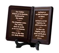 RexDigi Illuminated Holy Bible Verse Light, The Lord's Prayer (Matthew 6:9-13) - Illuminated Book Design - Gospel Gift for Bookshelf or Nightstand