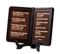 RexDigi Illuminated Holy Bible Verse Light, The Ten Commandments (Exodus 20:1-17), Rechargeable Scripture Display with Stand - Inspirational Gift for Home or Office