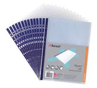 ACCO REXEL A4 Top-Opening Nyrex 12233 Reinforced Clear Pockets - Pack of 25