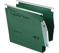 Rexel Crystalfile Extra 275 Foolscap Lateral Suspension File Polypropylene 30mm Green (Pack 25) 70640