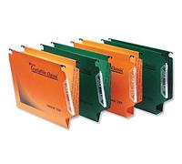 Rexel 330 Lateral Hanging Files with Tabs and Inserts, 50 mm base, 100 Percent Recycled Manilla, Orange, Crystalfile Classic, Pack of 25, 70673