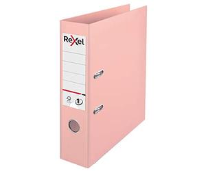 Rexel, A4 Lever Arch File, 75 mm Spine, 500 Sheet Capacity, Plastic Cover, File Folder, 2115532, Pastel Peach