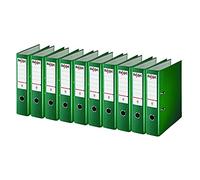 Rexel A4 Lever Arch Files, Green Polypropylene Filing Folders, Durable PP ECO 75 mm Spine Holds Up to 500 Sheets, for A4 Document Storage and Everyday Filing, Pack of 10