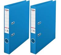 Rexel Choices, A4 Lever Arch File, 50 mm Spine, 350 Sheet Capacity, Plastic Cover, File Folder, 2115507, Light Blue (Pack of 2)